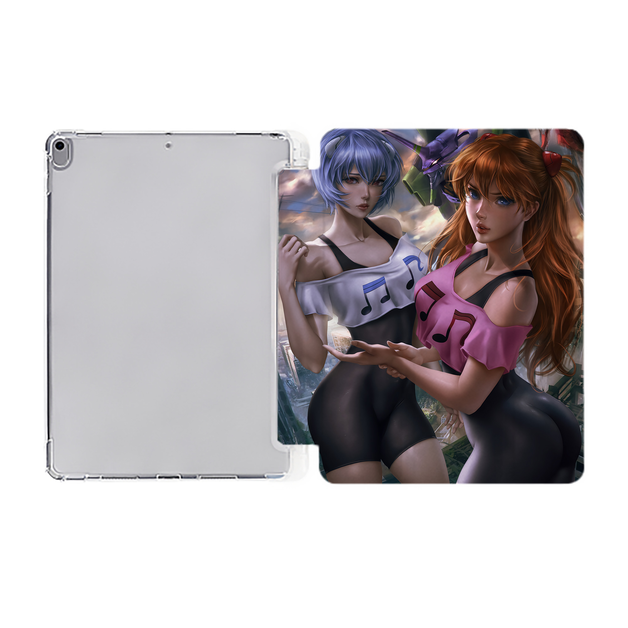 （画像用） EVA 新世紀エヴァンゲリオン IPad ケース ペン収納付き 三つ折りスタンド PUレザー×シリコン 対応機種9.5/10.5/10.9インチ